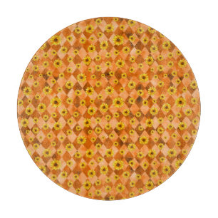 Planche À Découper Crâne orange et série tournesol Design 2