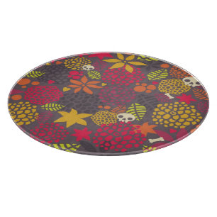 Planche À Découper Crânes et fleurs