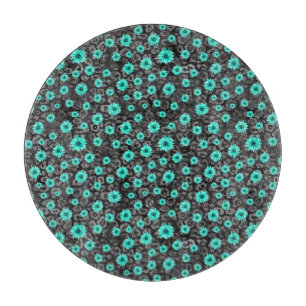 Planche À Découper Crânes turquoise et série de tournesols Design 5 