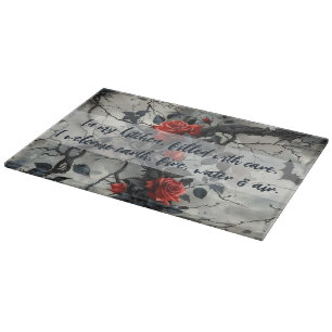 Planche À Découper Créez Vos Propres Roses Rouges Bats Gothique Gris