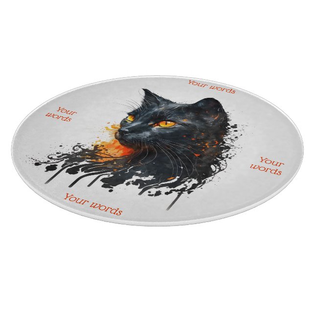 Planche À Découper Créez votre propre buste de chat noir fière (Coin)