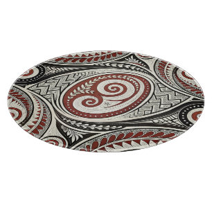 Planche À Découper Créez Votre Propre Festival Tribal Rouge Noir Blan