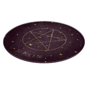 Planche À Découper Créez Votre Propre Pentacle Élégant Vin & Or