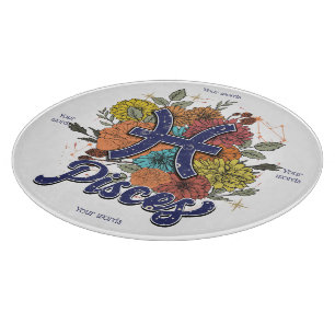 Planche À Découper Créez Votre Propre Tableau d'Autel Poissons Floral