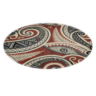 Planche À Découper Créez Votre Propre Tribal Festif Élégant Rouge Noi