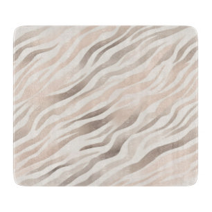 Planche À Découper Crème rose Beige Zebra Poster de animal