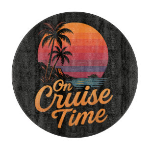 Planche À Découper Croisière de vacances au coucher du soleil sous le