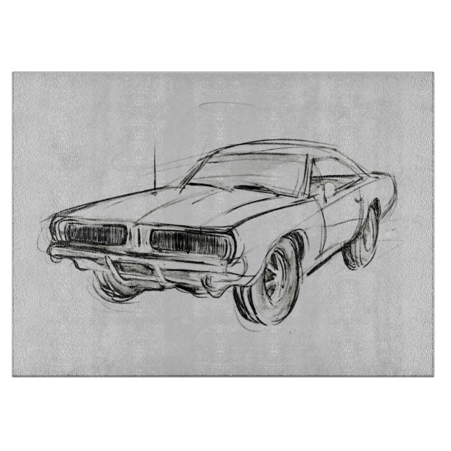 Planche À Découper Croquis de voiture classique IV (Devant)