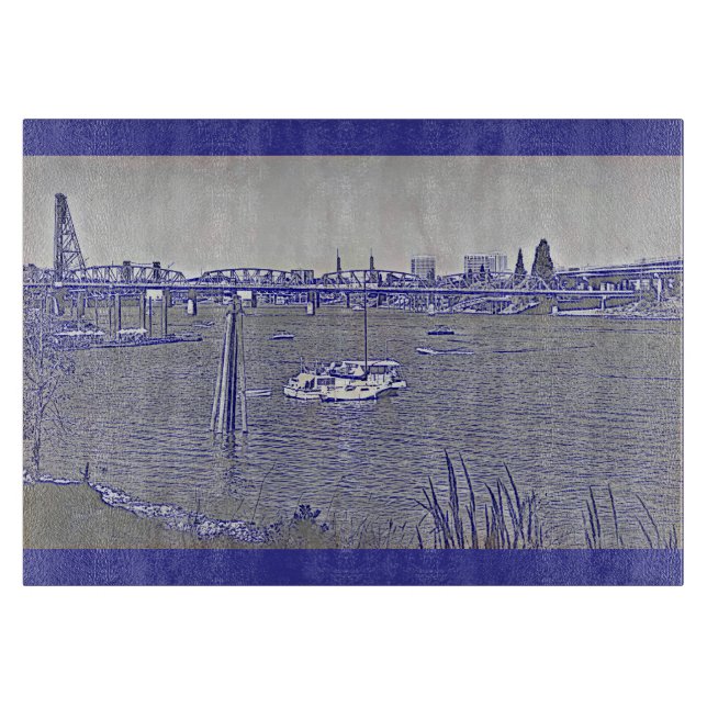 Planche À Découper Croquis sur le front de mer de Portland (Devant)