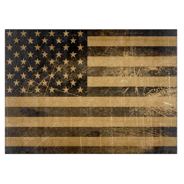 Planche À Découper Cru de drapeau américain (Devant)