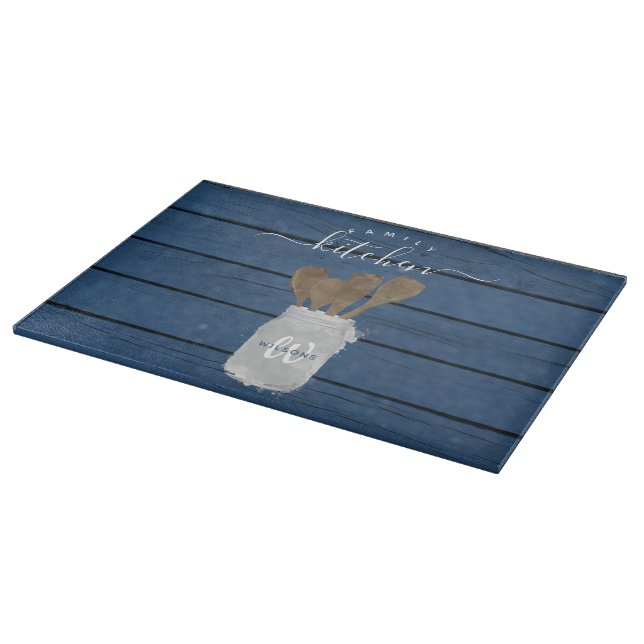 Planche À Découper Cuillère rustique en bois bleu cuillère à jarre Dé (Coin)