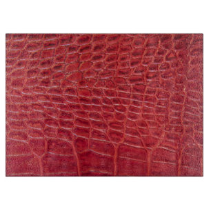 Planche À Découper Cuir rouge d'alligator de Faux