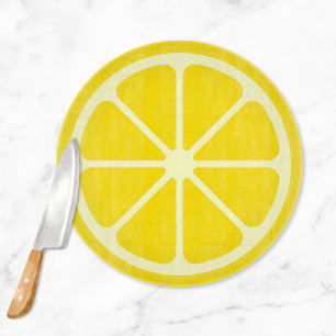 Planche À Découper Cuisine à découper en tranches de citron jaune