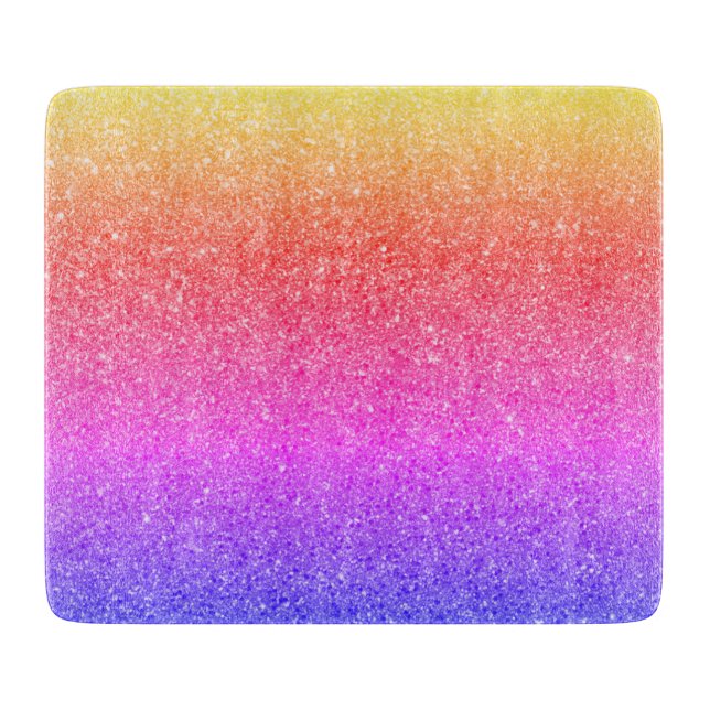 Planche À Découper Cuisine à Parties scintillant arc-en-ciel (Devant)