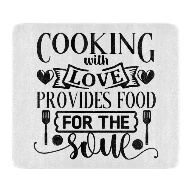 Planche À Découper Cuisine Avec Amour Fournit De La Nourriture Pour L (Devant)