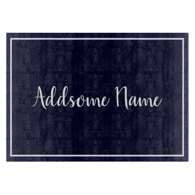 Planche À Découper Cuisine bleu marine couleur solide (Devant)