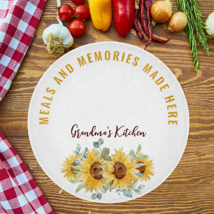 Planche À Découper Cuisine de grand-mère Aquarelle Ferme de tournesol