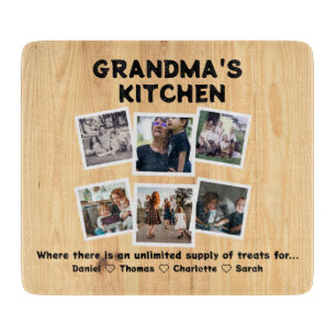 Planche À Découper Cuisine de grand-mère avec 6 photos et noms person