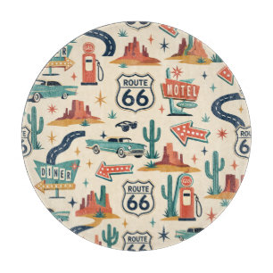 Planche À Découper Cuisine Rétro Route 66 Vibes de Bord de Route