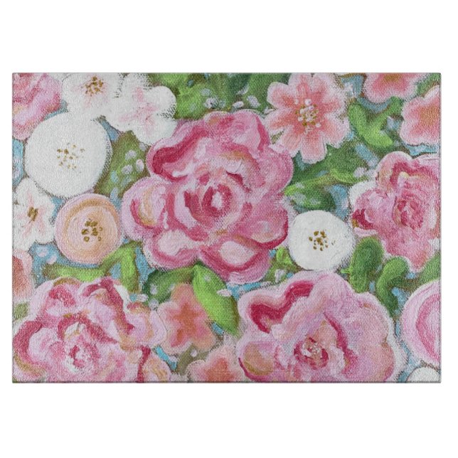 Planche À Découper Cuisine rose Floral Spring Blooms (Devant)