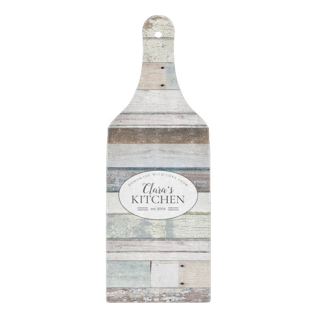 Planche À Découper Cuisine rustique de la ferme personnalisée Shiplap (Devant)