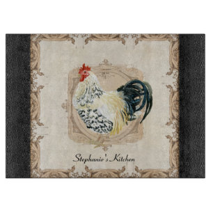 Planche À Découper Cuisine vintage Français Damask Rooster Décor