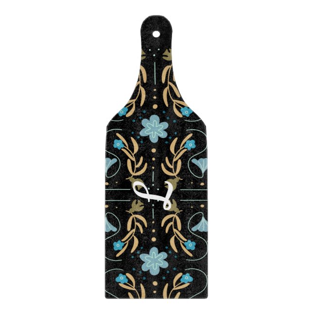 Planche À Découper Custom Blue Floral Folk Art charcuterie (Devant)