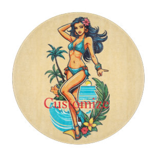 Planche À Découper Cute Blackheve Bikini Beach Girl Thunder_Cove