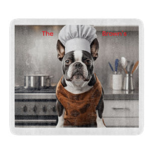 Planche À Découper Cute Boston Terrier Glass Cutting Board