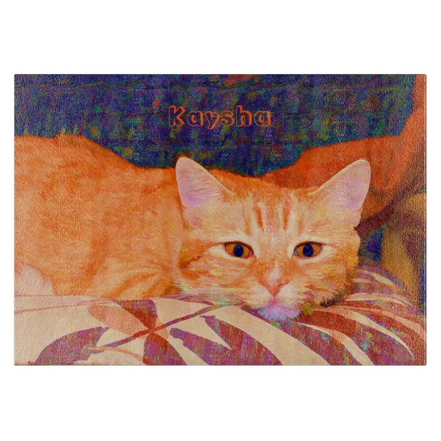Planche À Découper Cute Bright Orange Tabby Cat (Devant)