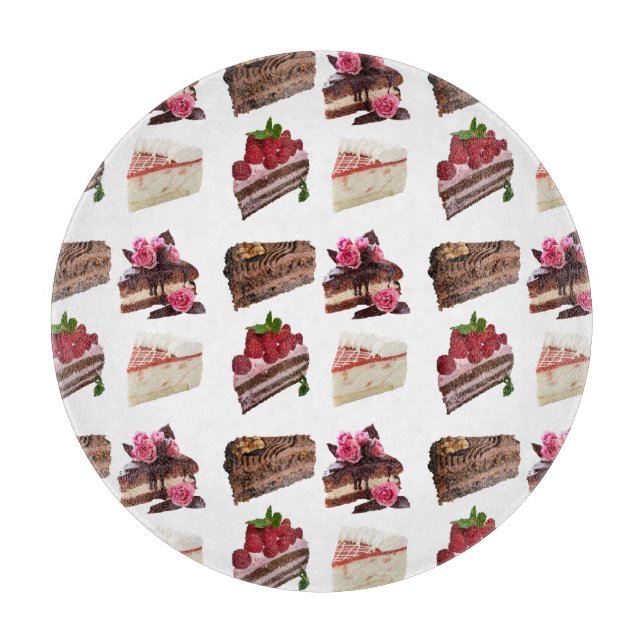Planche À Découper Cute Cakes Lovers Desserts Pattern Quirky (Devant)