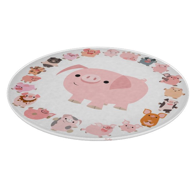Planche À Découper Cute Cartoon Pig Mandala Coupe Board (Coin)