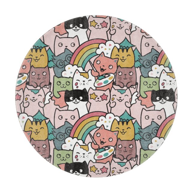 Planche À Découper Cute Cats Cutting Board (Devant)