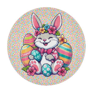 Planche À Découper Cute, & coloré lapin hawaïen/tropical de Pâques