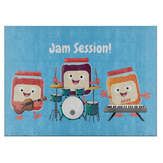 Planche À Découper Cute confiture session dessin animé musicien humou (Devant)