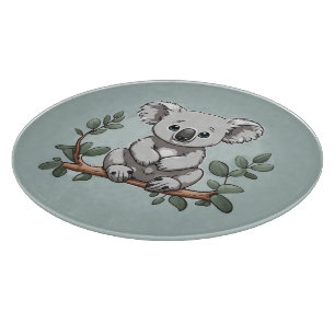 Planche À Découper Cute koala ours sur turquoise