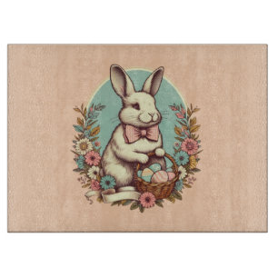 Planche À Découper Cute, lapin de Pâques vintage/oeuf/panier