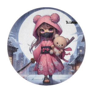 Planche À Découper Cute ninja guerrière fille & teddy