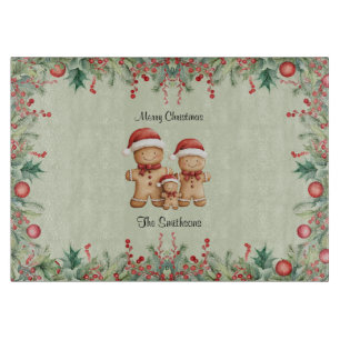Planche À Découper Cute pain d'épices biscuit Noël de famille