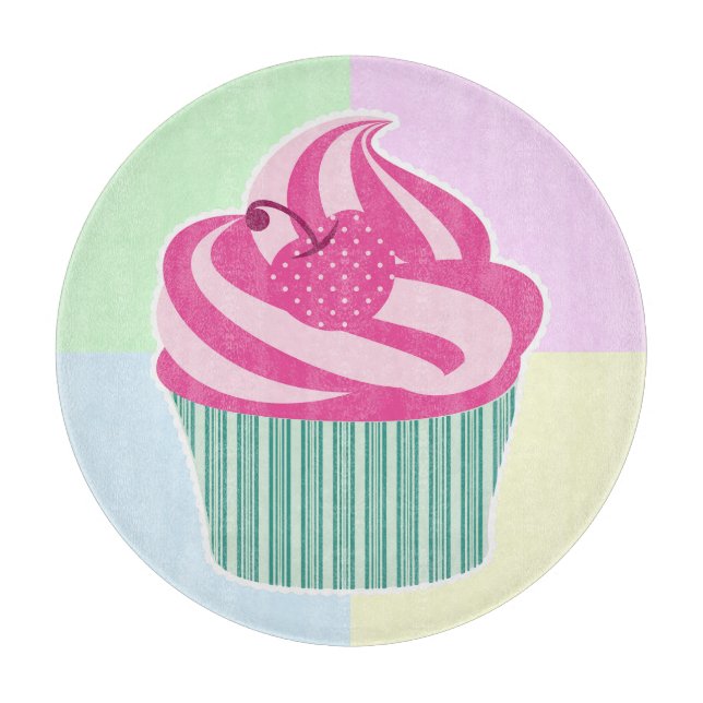 Planche À Découper Cute Pink Cupcake Pastel Colors (Devant)