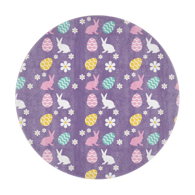 Planche À Découper Cute Printemps Lapin de Pâques Motif Floral Chasse (Devant)