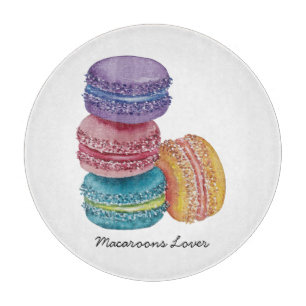 Planche À Découper Cute Rainbow Macaroons In Watercolor