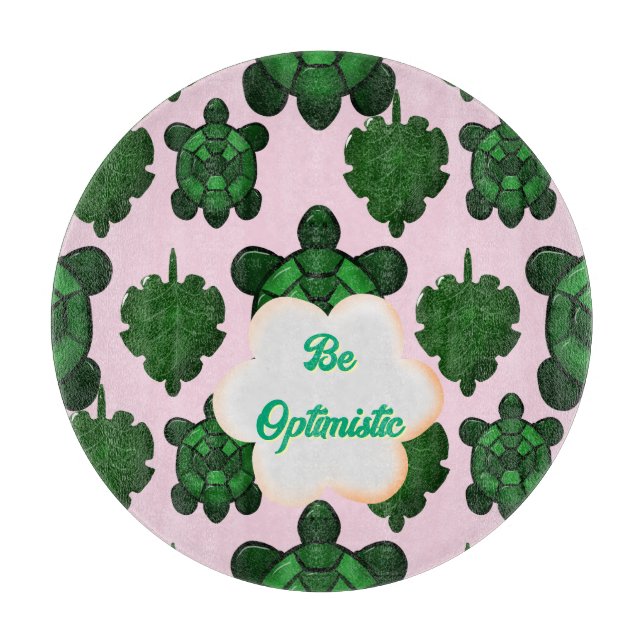 Planche À Découper Cute Turtle Leaves Seamless Pattern, Tropical  (Devant)