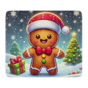 Planche À Découper Cute Whimsical Noël/homme en pain d'épices d'hiver