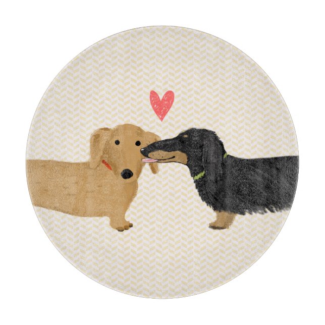 Planche À Découper Dachshunds Kiss (Devant)