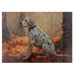 Planche À Découper Dalmatien en automne Feuilles automne Inspirer