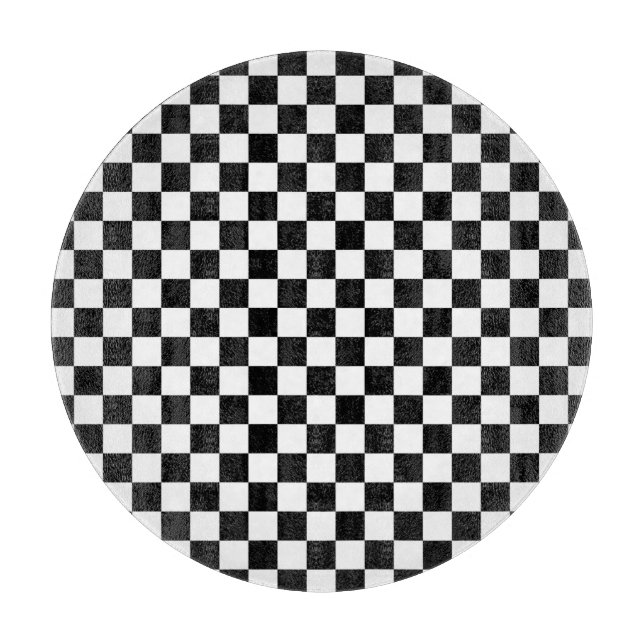 Planche À Découper Damier noir et blanc (Devant)