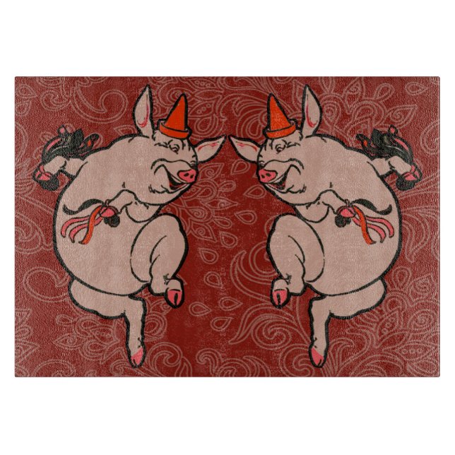 Planche À Découper Dancing Pig Antique Cute Danseuse (Devant)