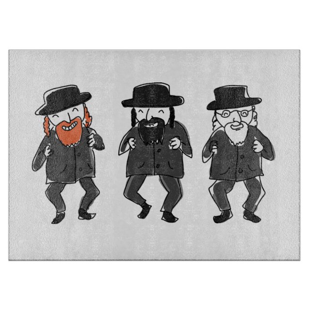 Planche À Découper Danser Rabbis Juif Verre Challah Commission (Devant)