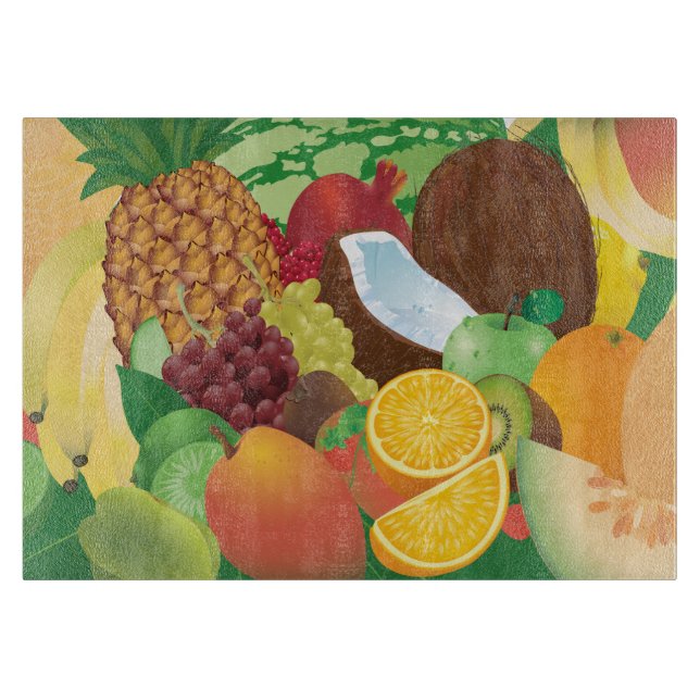 Planche à découper de cuisine tropicale colorée (Devant)